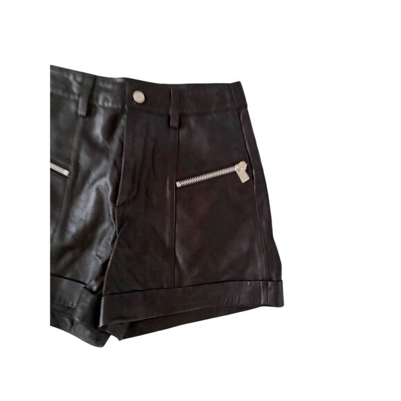 ANINE BING Lia Leather Zip Black Shorts Size US 6 NEW NWT - Picture 8 of 10